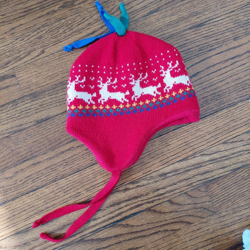 Rau-Neule Oy Finnish Red Reindeer Knit Winter Hat